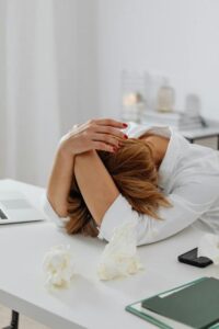 Woman experiencing emotional exhaustion