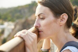 Woman looking tired with vitamin deficiency
